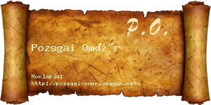 Pozsgai Omár névjegykártya